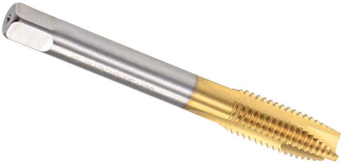 Dailygoods- Schroefbeitel HSS 6542 - Spiraalvormige Punt - M10 x 1,5 mm - Draadlengte 27 mm - Totale lengte 79 mm - Geschikt voor boormachines - Tap