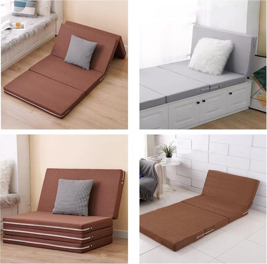 Opvouwbare Matras - Gastematras - Kamperen en Logeren - Afneembare Hoes - 200 x 70 cm - Blauw — afbeelding 5