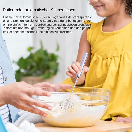 Eier Drummer - Keukenmixer - Snel Mixen - Semi-Automatisch - 27 cm - Zilver — afbeelding 2