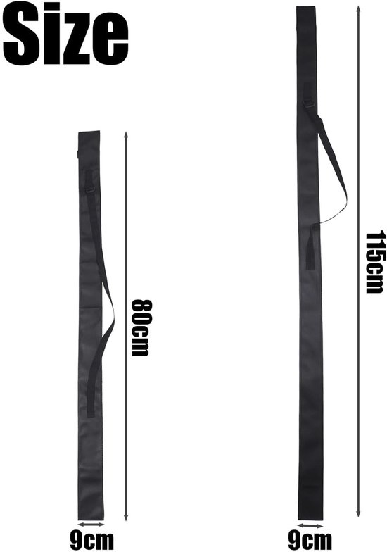 Dailygoods- Biljartkeu-hoes 2 Stuks - Biljartkeu-tas - Snooker - 1/2/3/4 Keuzak - Lichtgewicht - Zwart Nylon - Keuhoes van Dailygoods — afbeelding 5