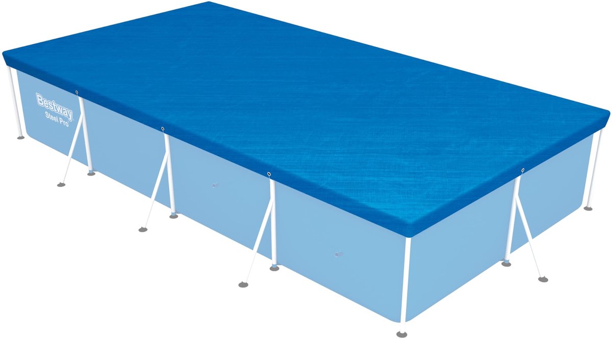 Dailygoods- Zwembadafdekking Blauw 410 x 226 cm - Opblaasbaar Zwembad - Duurzaam - Veiligheidsladder - Zandfilterinstallatie - Geschikt voor tuingebruik