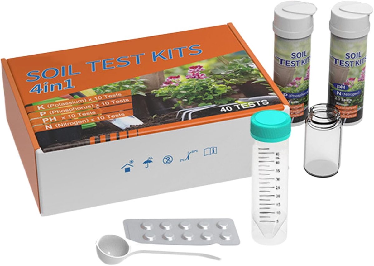 Bodemtestkit - Voedingsstoftester pH-meter - Planten Verzorgen - 4-in-1 Sensor - 18 x 12 x 5 cm - Meerkleurig