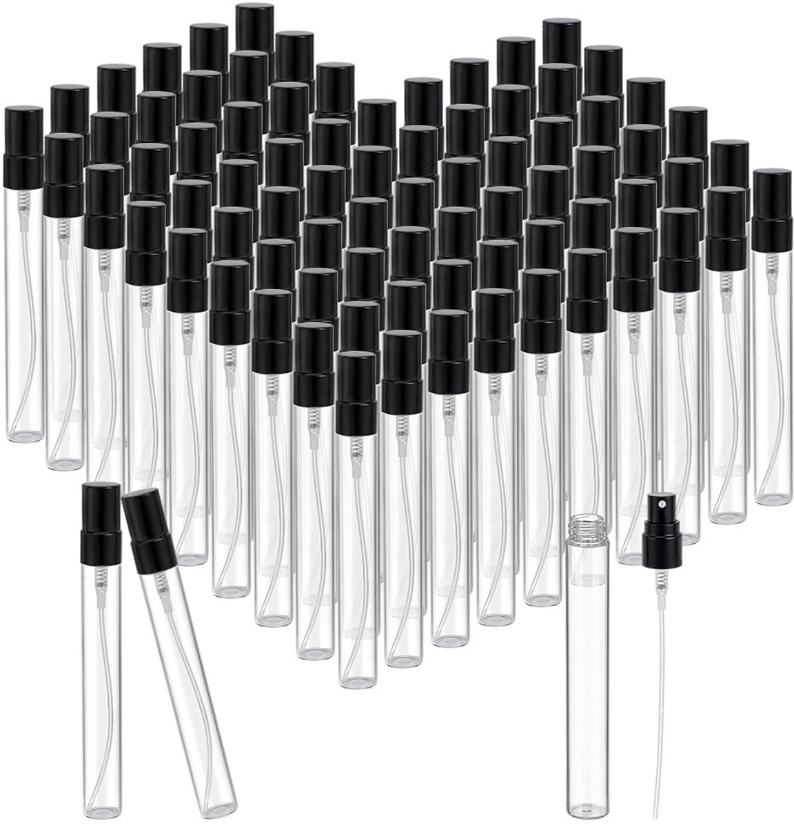 Dailygoods- Parfumfles - Navulbaar - Mini-spuitfles - 10 ml - Glas - Voor etherische oliën - Reisformaat - Reistuitje