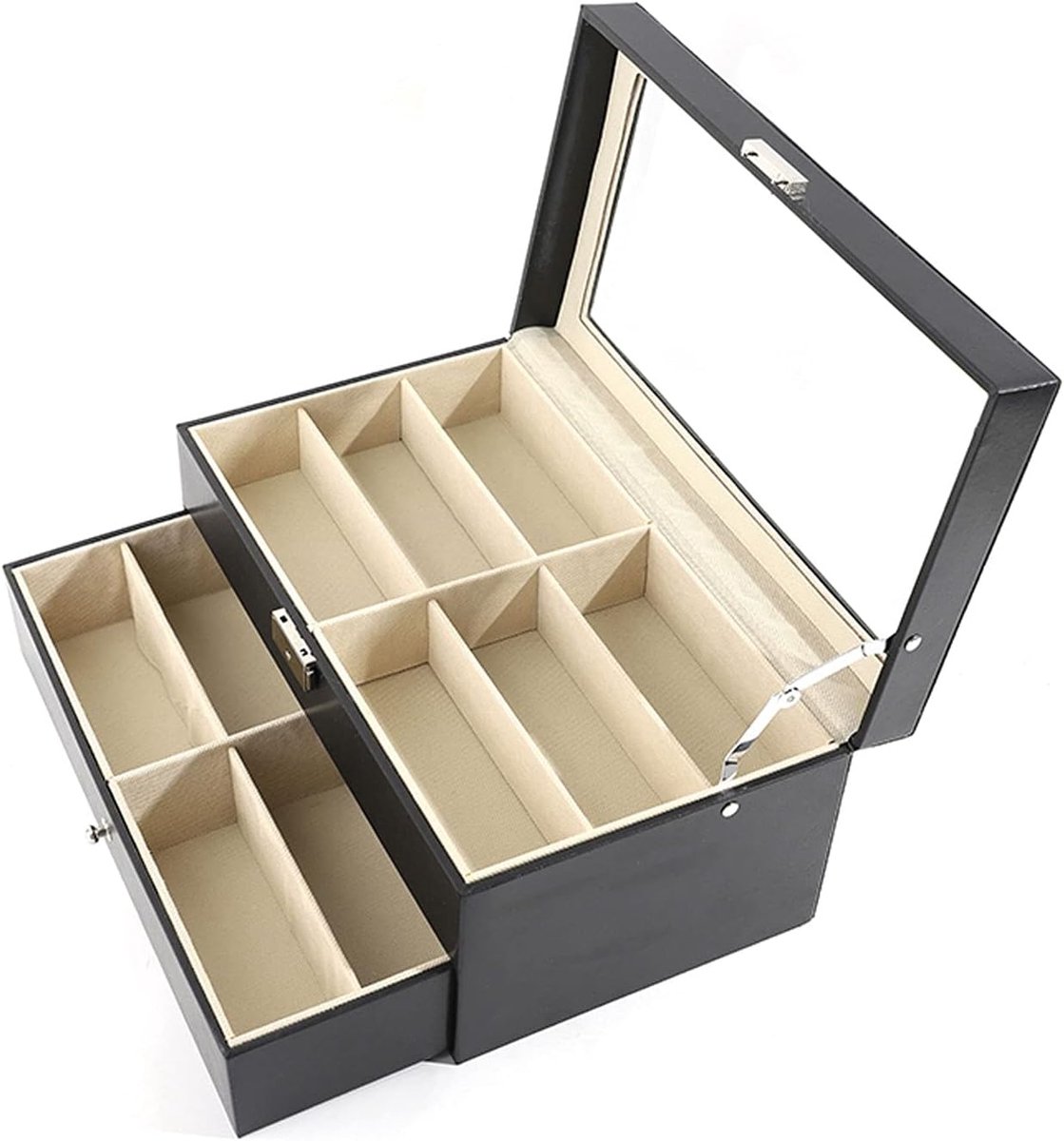 Brillen Organizer - Zonnebrillenhouder Display - Opbergen Collecties - 8 12 18 Compartimenten - 33.5 x 24.5 x 8 cm