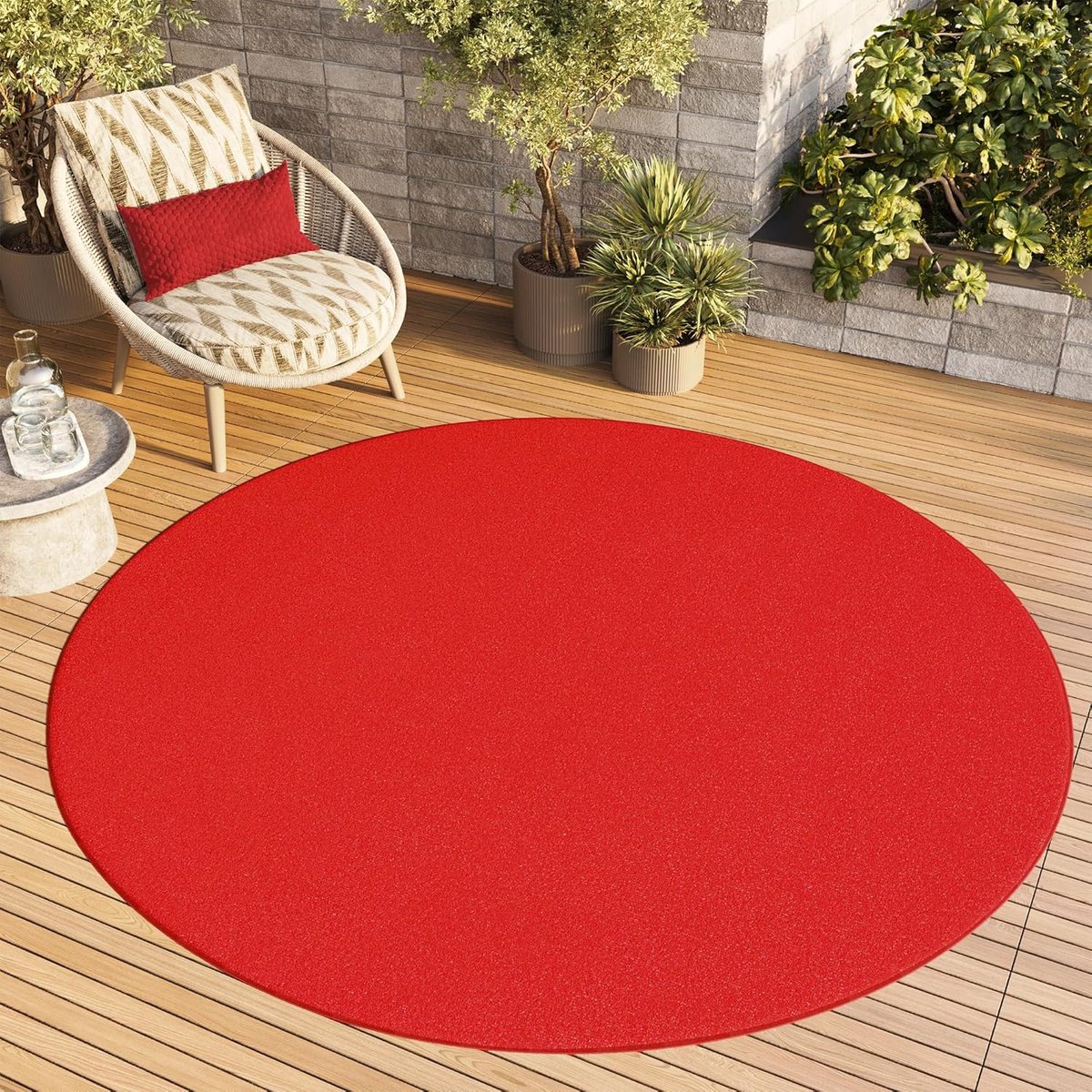 Rond Vloerkleed - Binnen Buiten - Woonkamer Decoratie - Vloerverwarming Geschikt - 100 cm 
