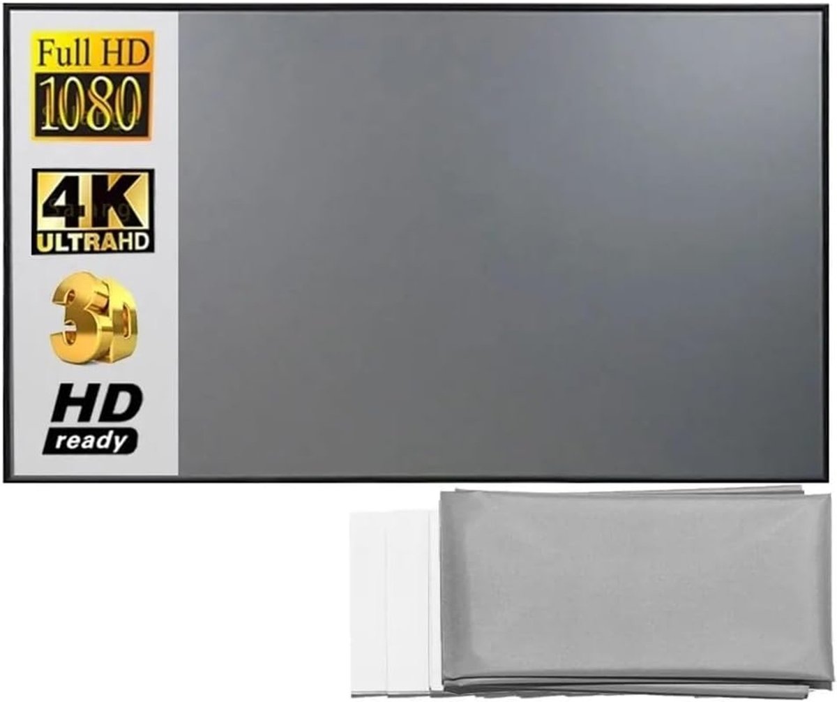 Projectiescherm - Projector Scherm - Thuisbioscoop Creëren - Anti-licht Stof - 84 inch - Grijs