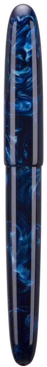 Dailygoods - Asvine C80 Vulpen met medium (M) #8 penpunt, grote handwerkpen met inkt-converter en pennendoosje, verzamel-set, blauw (Galaxy Blue)