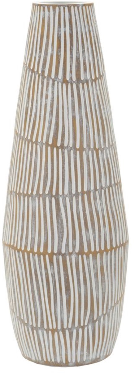 Mauro Ferretti Vaas Hanoi Resin Vase Ø 17×47 cm Wit Wash