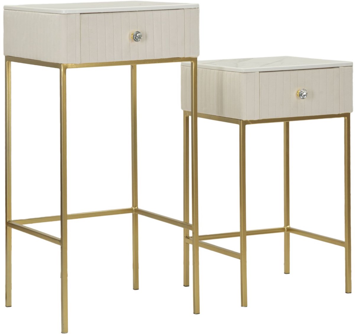 Mauro Ferretti Tafel High Tables Wedding Square Set 2 Pcs Ø 45×90 cm Crème