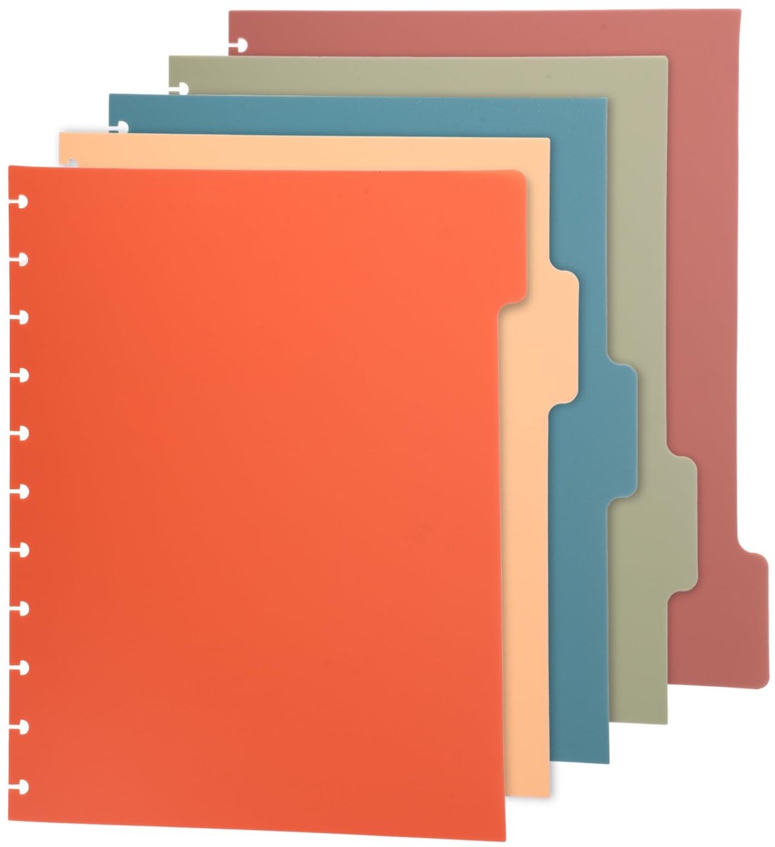 Dailygoods- Notebook Verdelers 5 Stuks - 28x23cm Waterdicht - Herbruikbaar PP Materiaal - Veelkleurig - Planner Organisatie - Duurzaam - Dividers