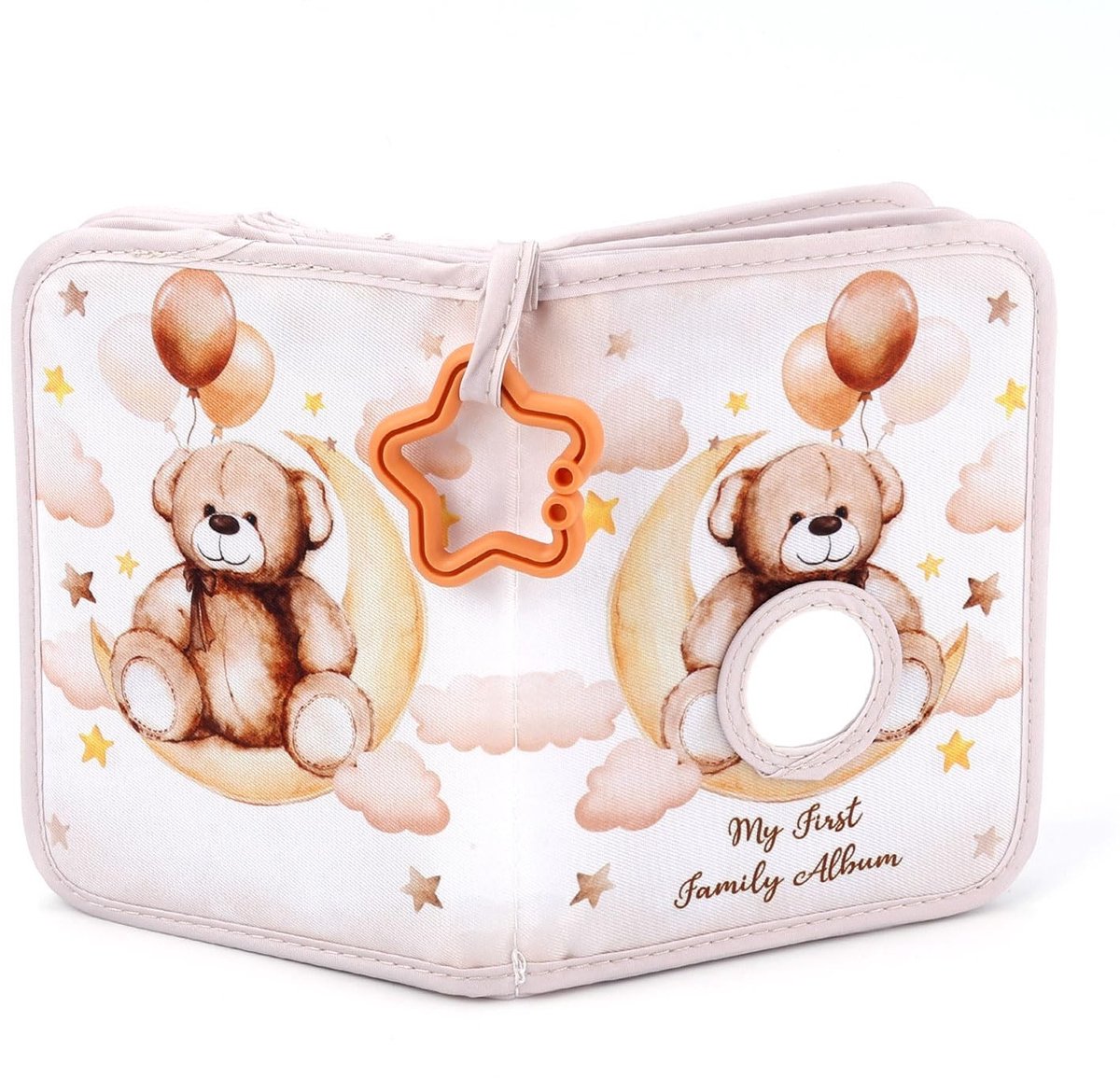 Dailygoods - Babyfotoalbum,Eerste Fotoalbum voor Baby 17 Foto's Van 11x16cm Beer Zachte Stof Babyfotoboek Pasgeborenen Peuters Kinderen Babyshowers Cadeaus