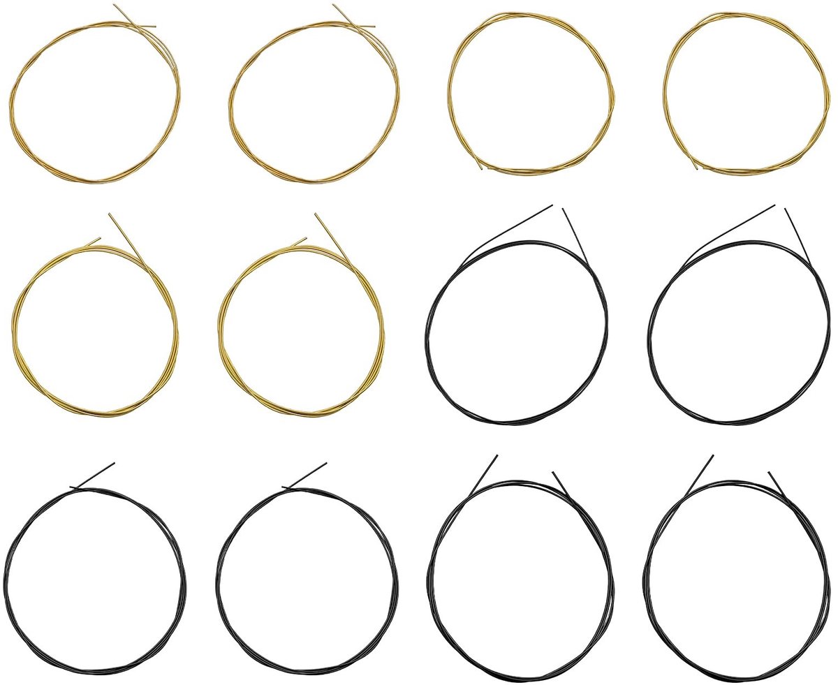 Dailygoods- Gitaar Snaren 80/20 Brons Winding - Klassieke Gitaar - Zwart Nylon - 2 Sets - Snaren 028/032/040/030/036/042 - Eenvoudig te installeren - Gitaarsnaren
