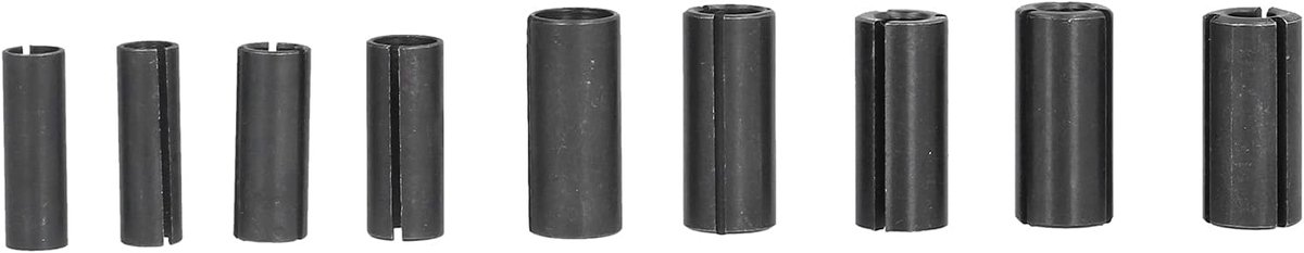 Spantang Adapter Set - Router Chuck Converter - Gereedschap Klemmen - Koolstofstaal Constructie - 9 Stuks - Zwart