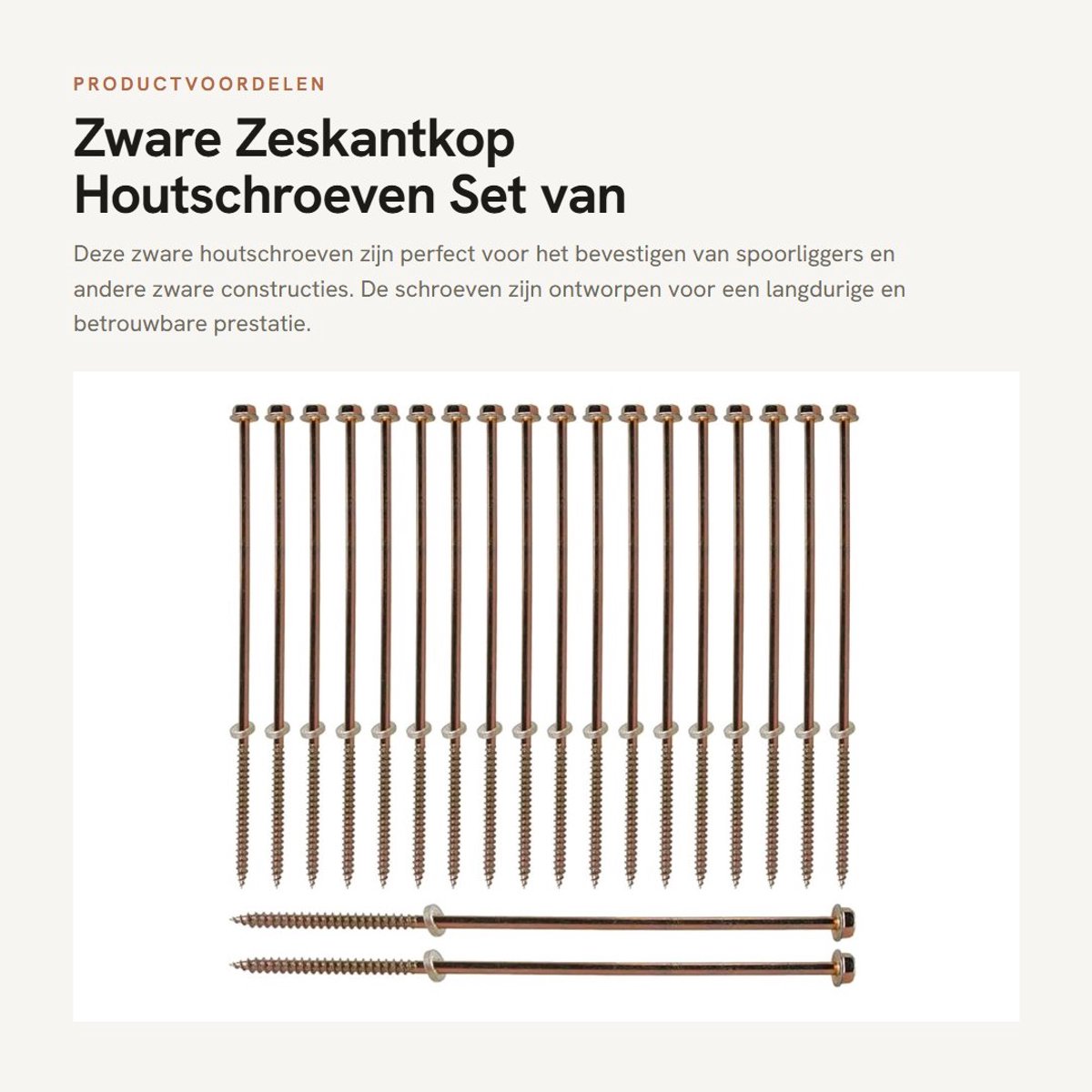 Dailygoods- Houtschroeven Zeskantkop - 20 Stuks - M14 x 200 mm - Koolstofstaal - Corrosiebestendig - Hoge Uittrekweerstand - Schroeven