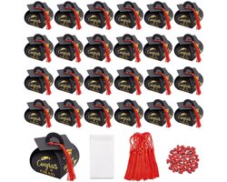 Dailygoods- Geschenkdozen met Deksel Voordeelpakket - Snoepdoosjes / Traktatiedoosjes - Afstudeeraccessoires - Houten Cabochons - Cellofaanzakjes - Lieveheersbeestjeshangers