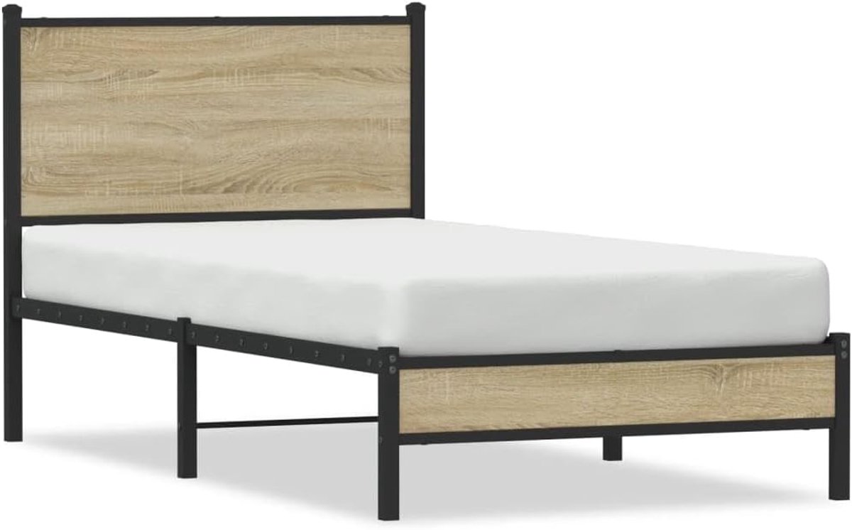 Metalen bedframe - Robuust bed - Slaapkamer inrichten - Met opbergruimte - 80 x 200 cm - S