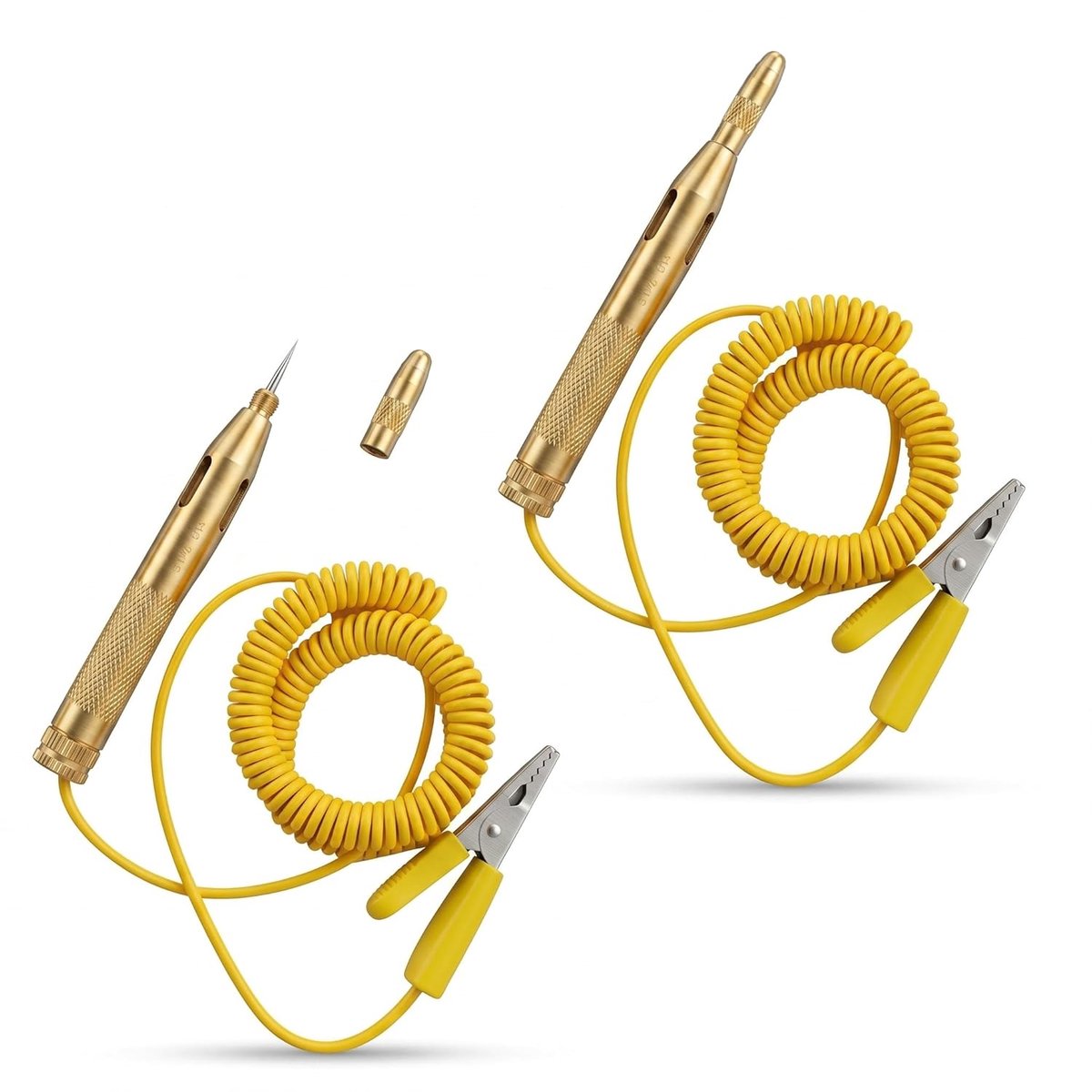 Autospanningstester Set - Stroomtester Voertuig - Fouten Zekeren - Robuuste Constructie - Set van 2 - Geel
