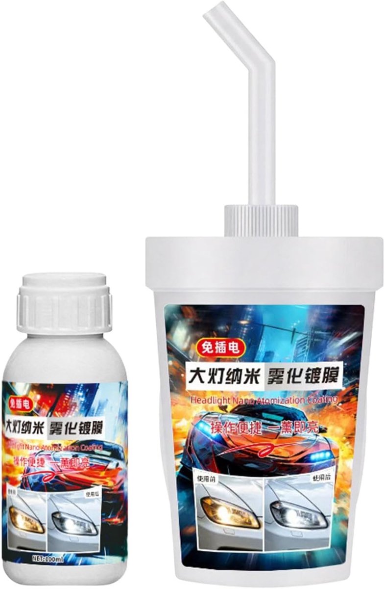 Koplamp Restauratie Kit - Lens Reiniger - Voertuig Onderhoud - Langetermijn Bescherming - 100 ml - Niet Van Toepassing