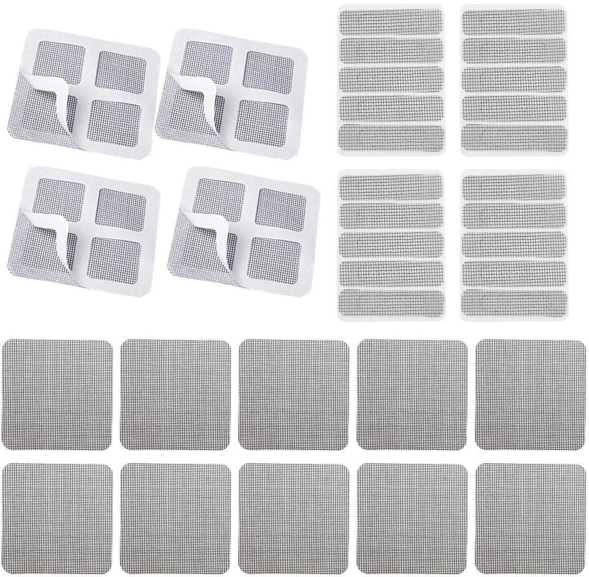 Dailygoods- Muggennet Reparatietape 50 Stuks - Zelfklevende Plakband - Glasvezel Tape - Muggennet Reparatieset - Duurzaam - Eenvoudig in Gebruik - Vliegenhor Reparatietape