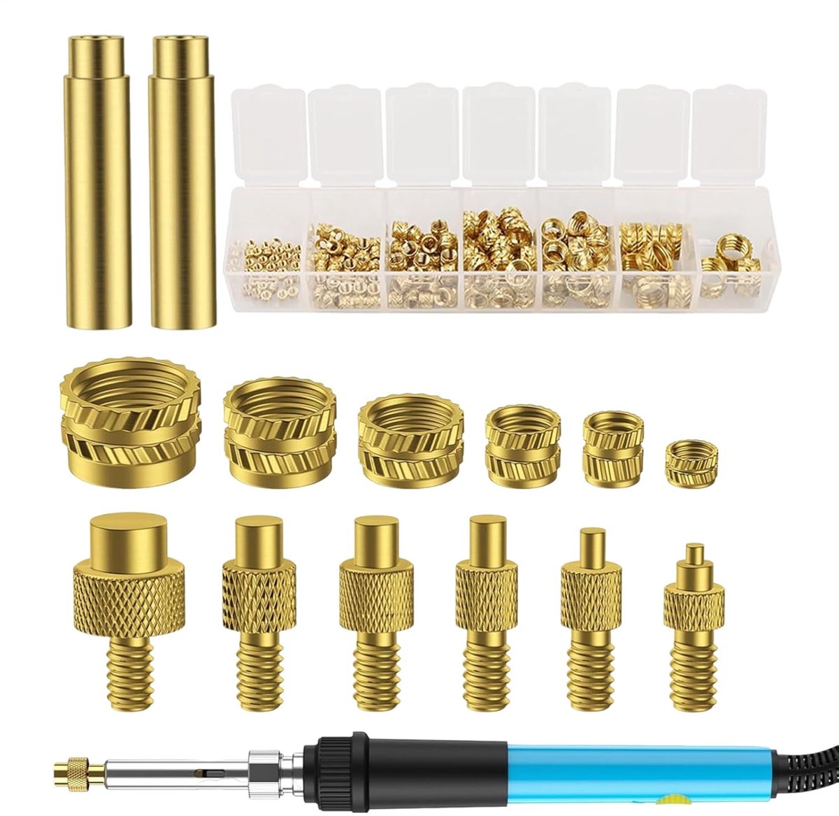 Inzetstukken Set - Metalen Schroefdraad - Kunststof Reparatie - Thermisch Bevestigen - M2 tot M8 - Zwart