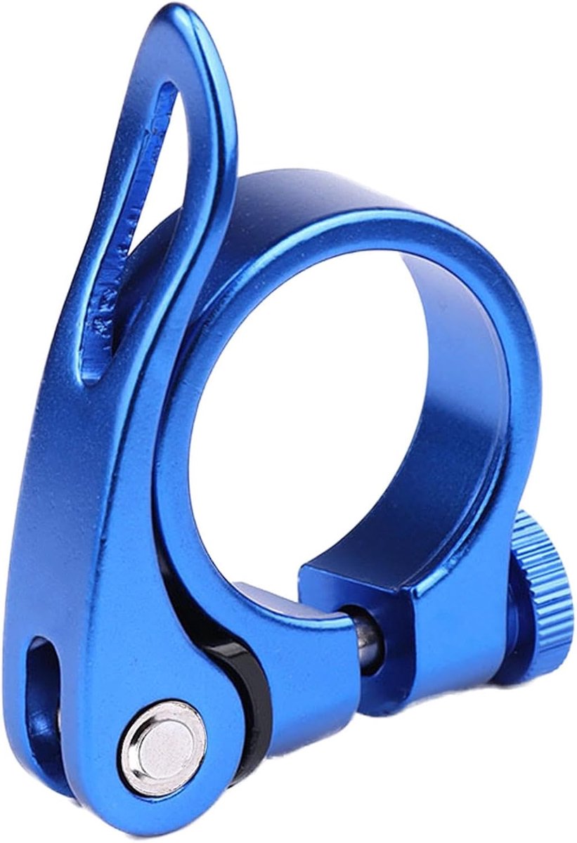 Fietszadelklem - Zadelpenklem - Comfortabel Fietsen - Snelsluiting Aluminium - 30.2-31.9mm - Blauw