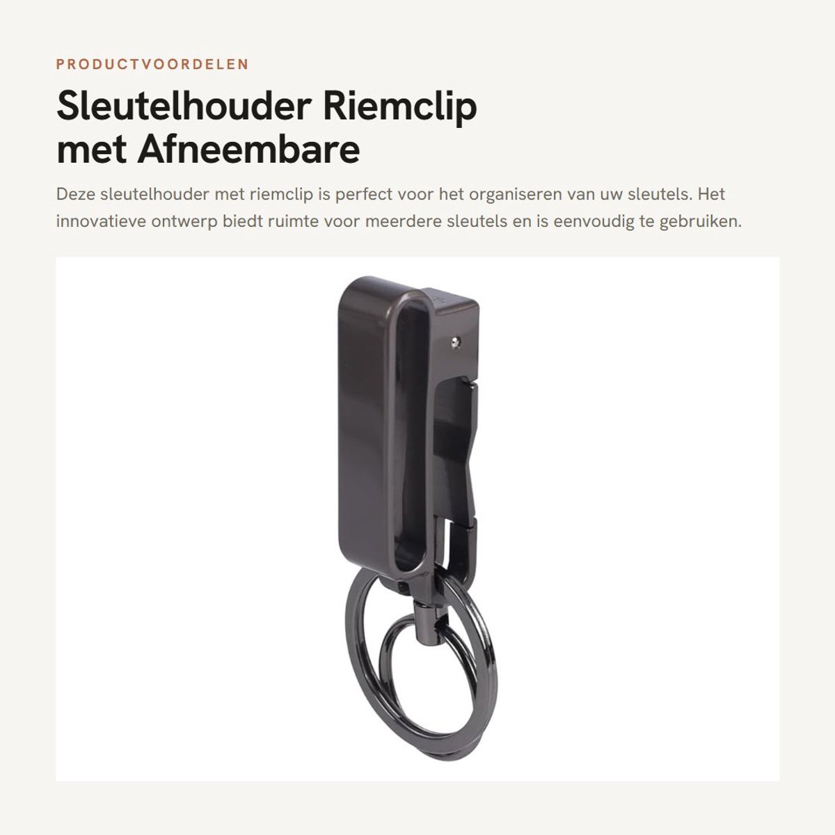 Dailygoods- Sleutelhouder Dubbele Cirkel Ontwerp - Zinklegering - Karabijnhaak - Uittrekbare Sleutelhanger - Geschikt voor Riemen tot 4,3 cm - Stevig en Duurzaam