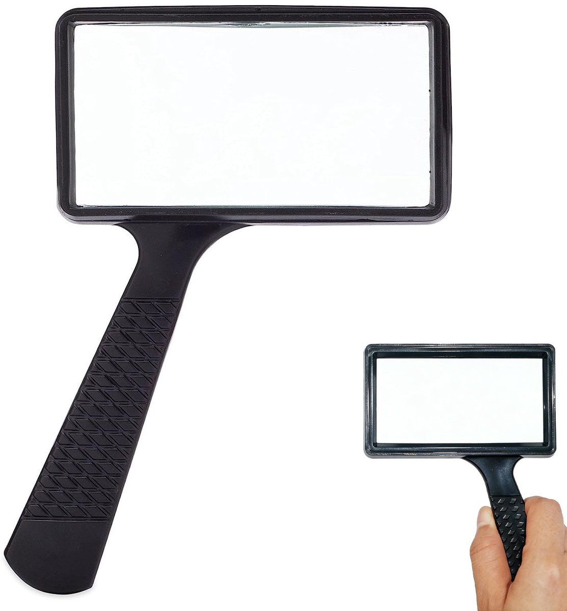 Dailygoods- Vergrootglas 10x vergroting - Handheld Leesvergrootglas - Rechthoekig Vergrootglas - HD Glas - Ideaal voor Senioren - Flexibel ontwerp - Leesloep