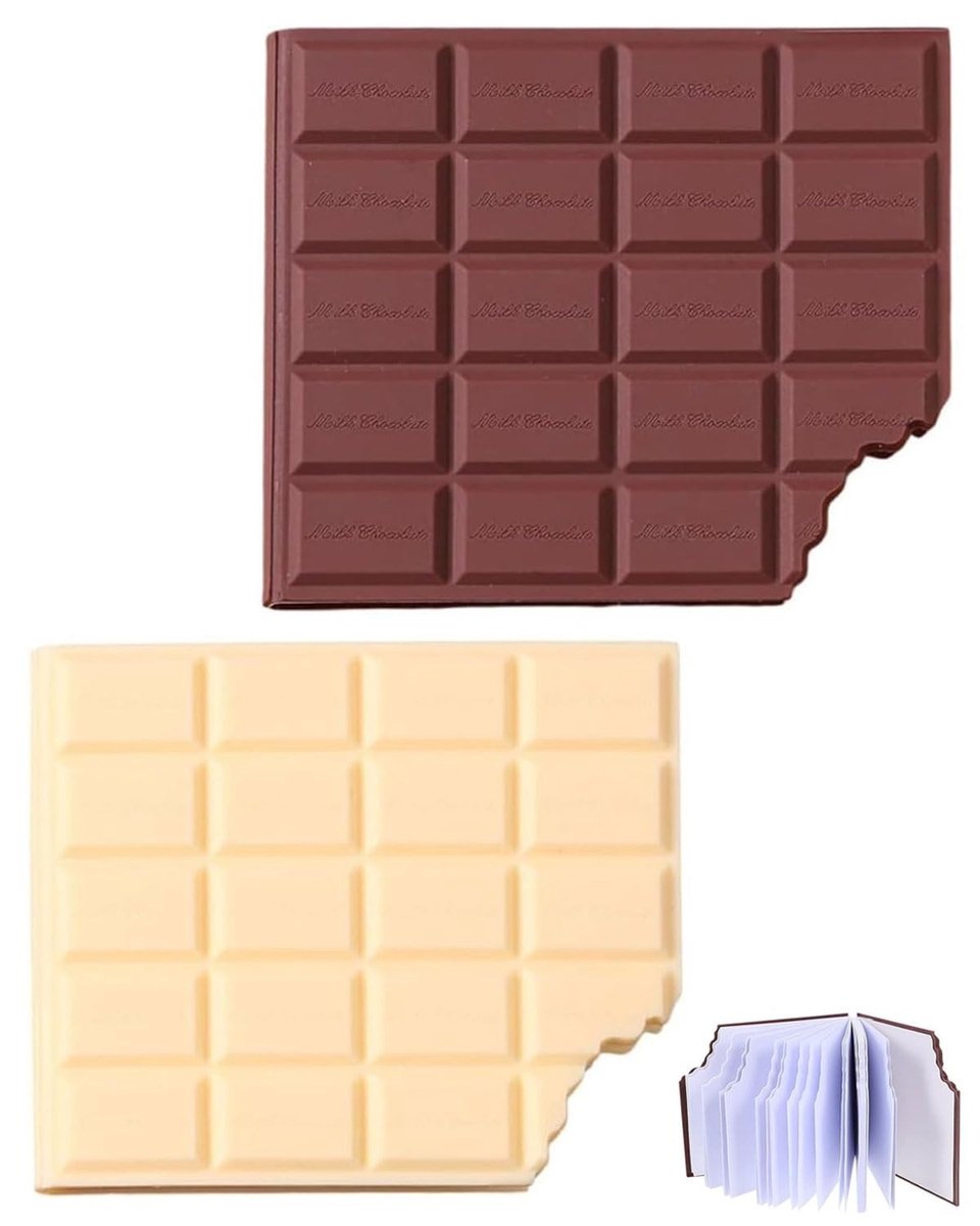 Dailygoods - Creatief notitieboek, koekjes, chocoladevorm, studenten, cartoon, afscheurbaar, handgeschreven notitieboeken, cadeau voor vriend, leraar, 2 stuks (A)