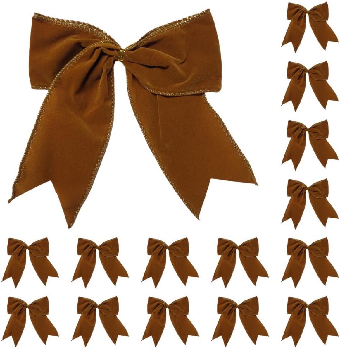 Dailygoods- Kerststrikken 15 stuks - Fluwelen Strikken 15 cm - Kerstboomversiering - Cadeauverpakking - Kerstknutsels - Flexibel Draad - Kerstdecoratie