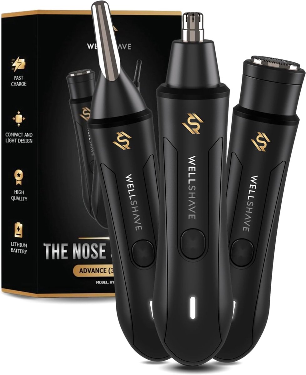 Neustrimmer 3-in-1 - Gezichtsverzorging - Verzorgd Uiterlijk - Precisie Trimmer - 166 cm - Zwart