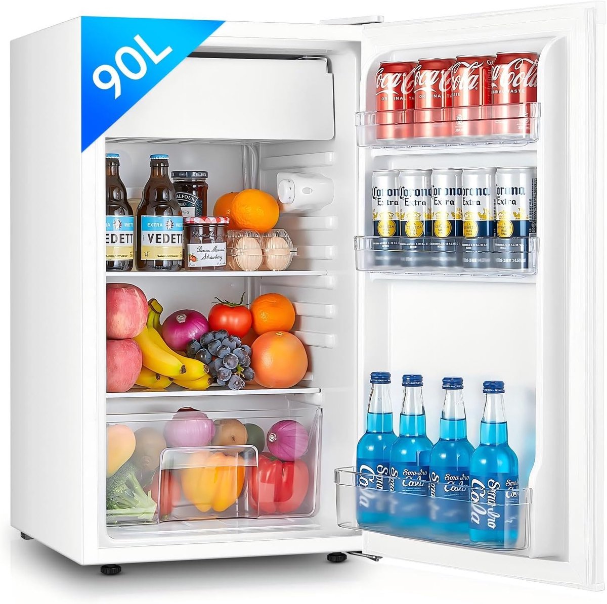 Kleine Koelkast - Compacte Koeling - Dranken Koelen - Energiezuinig Stil - 90 Liter - Wit