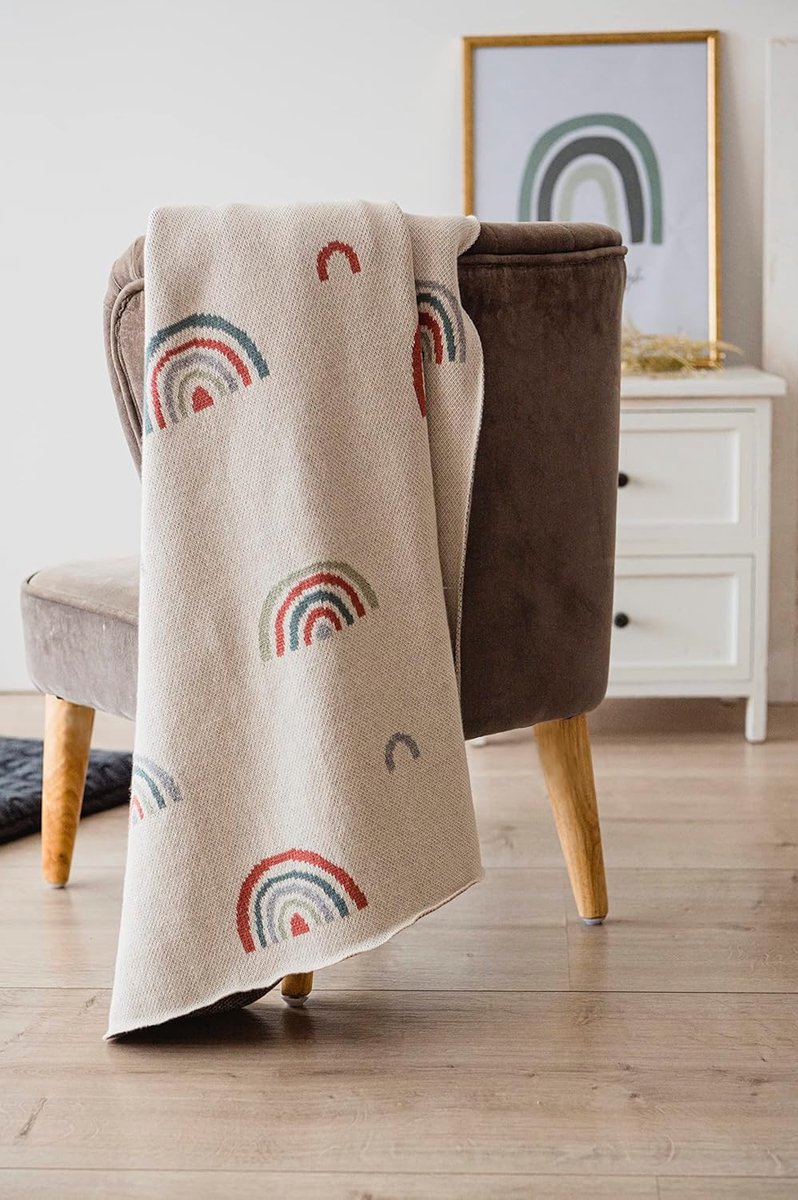 Gebreide Babydeken 100% Biologisch Katoen - Ademend en Zacht voor Kinderwagen en Wieg