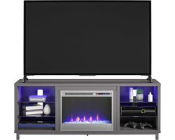 Tv-meubel - Mediabureau - Entertainment centrum - Elektrische sfeerhaard - 70 inch - Grafietgrijs