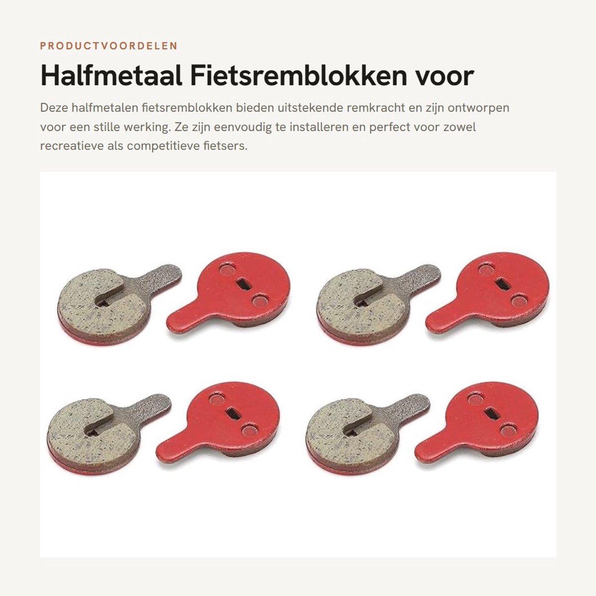Dailygoods- Schijfremvoering Milieuvriendelijk - Remblokken Fiets - Halfmetalen Remblokken - Hoge Prestaties - Eenvoudig te Installeren - Krachtige Remkracht