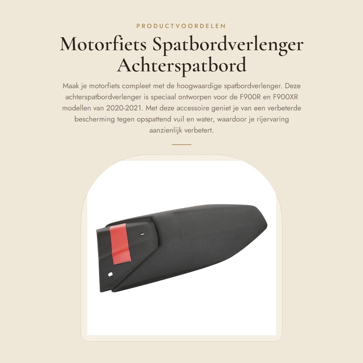 Dailygoods- Spatbordverlenger Achter - Spatlappen Motorfiets - Vervanging F900R/F900XR 2020-2021 - ABS Materiaal - Bescherming tegen Spatten - Accessoirepakket
