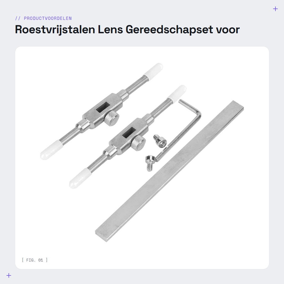 Dailygoods- Cameralens Gereedschapset Uniek Ontwerp - Roestvrij Staal - Dubbele Punt - Onderhoudsleutel - Professioneel Gereedschap - Inclusief Schroeven - Lens Sleutel