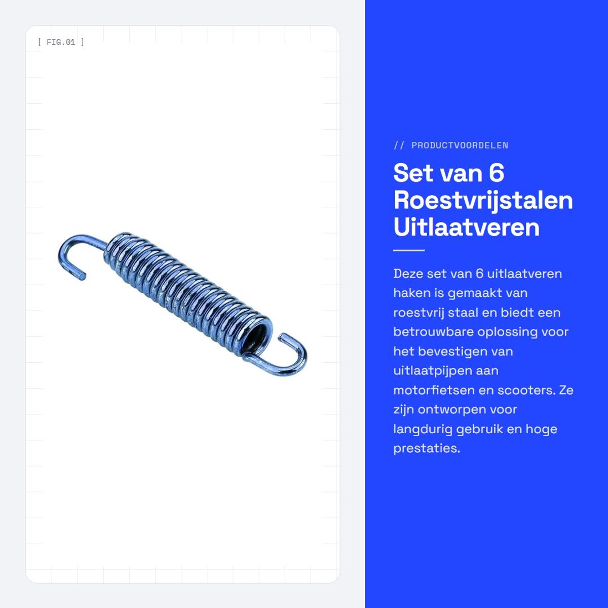 Dailygoods- Uitlaatveren 6 stuks - Roestvrijstalen Haken - Hoge Temperatuur Weerstand - Duurzaam - Corrosiebestendig - Professioneel Ontwerp - Uitlaatbeugels