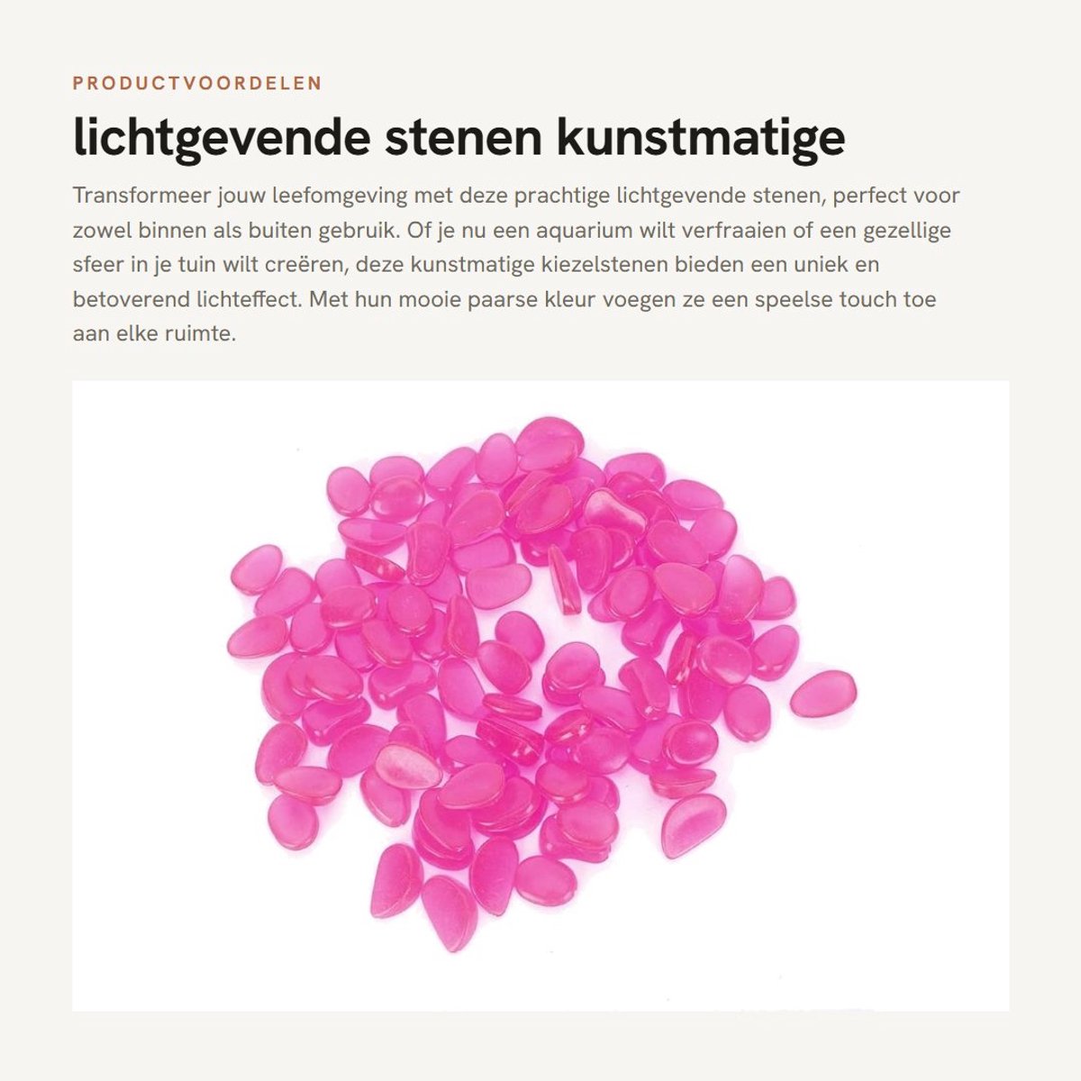 Dailygoods- Lichtgevende Stenen - 100 Stuks - Decoratieve Steentjes - Fluorescerend - Tuintuin/Aquarium - Herbruikbare Verpakking