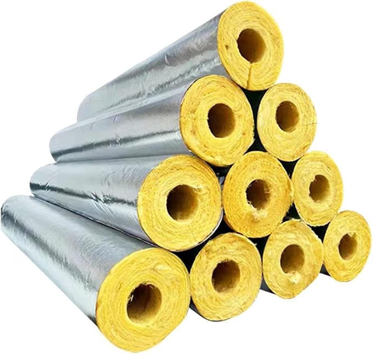 Isolatiepijp - Warmteisolatie buis - Pijp isoleren - Aluminiumfolie glasvezel - 1 meter 108mm - Grijs