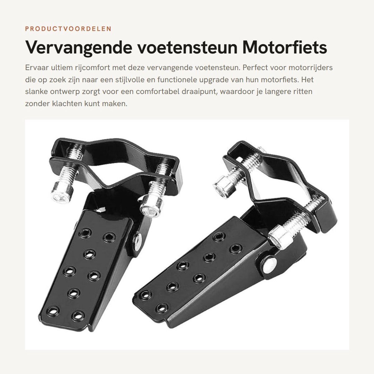 Dailygoods- Voetensteun Vervangend - Voetsteun Motorfiets - Inklapbaar Frame - Slank Ontwerp - Metaal - Zwart - Duurzaam - Motorvoetsteunen