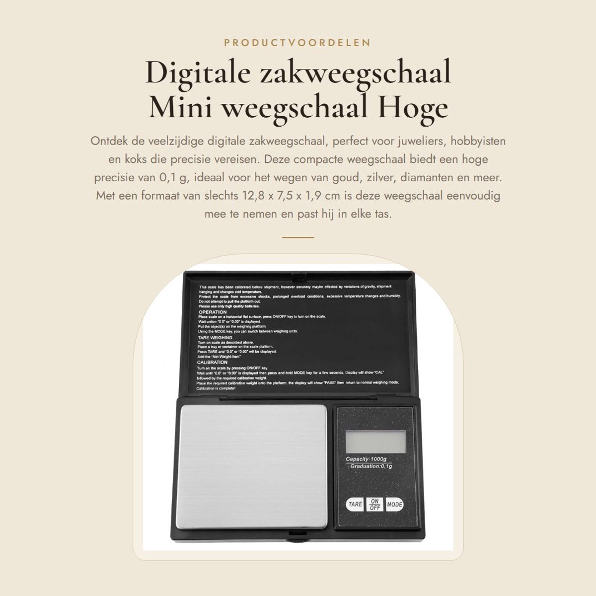 Dailygoody - Digitale zakweegschaal - Mini weegschaal - Hoge precisie