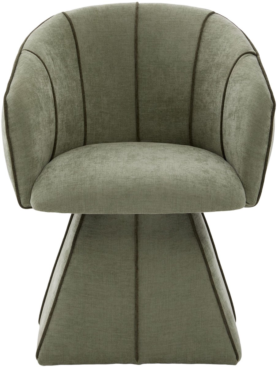 HAUSS SPOLE Fauteuil - Draaibare Chenille Fauteuil - 360 Graden Draaibaar Met Hoge Rugleuning En Armleuningen - Voor Woonkamer En Slaapkamer - Olijfgroen