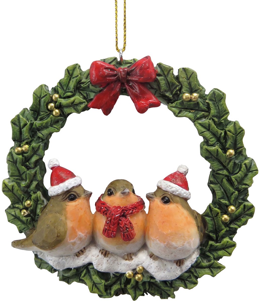 Clayre & Eef Kersthanger Vogel Groen Kunststof