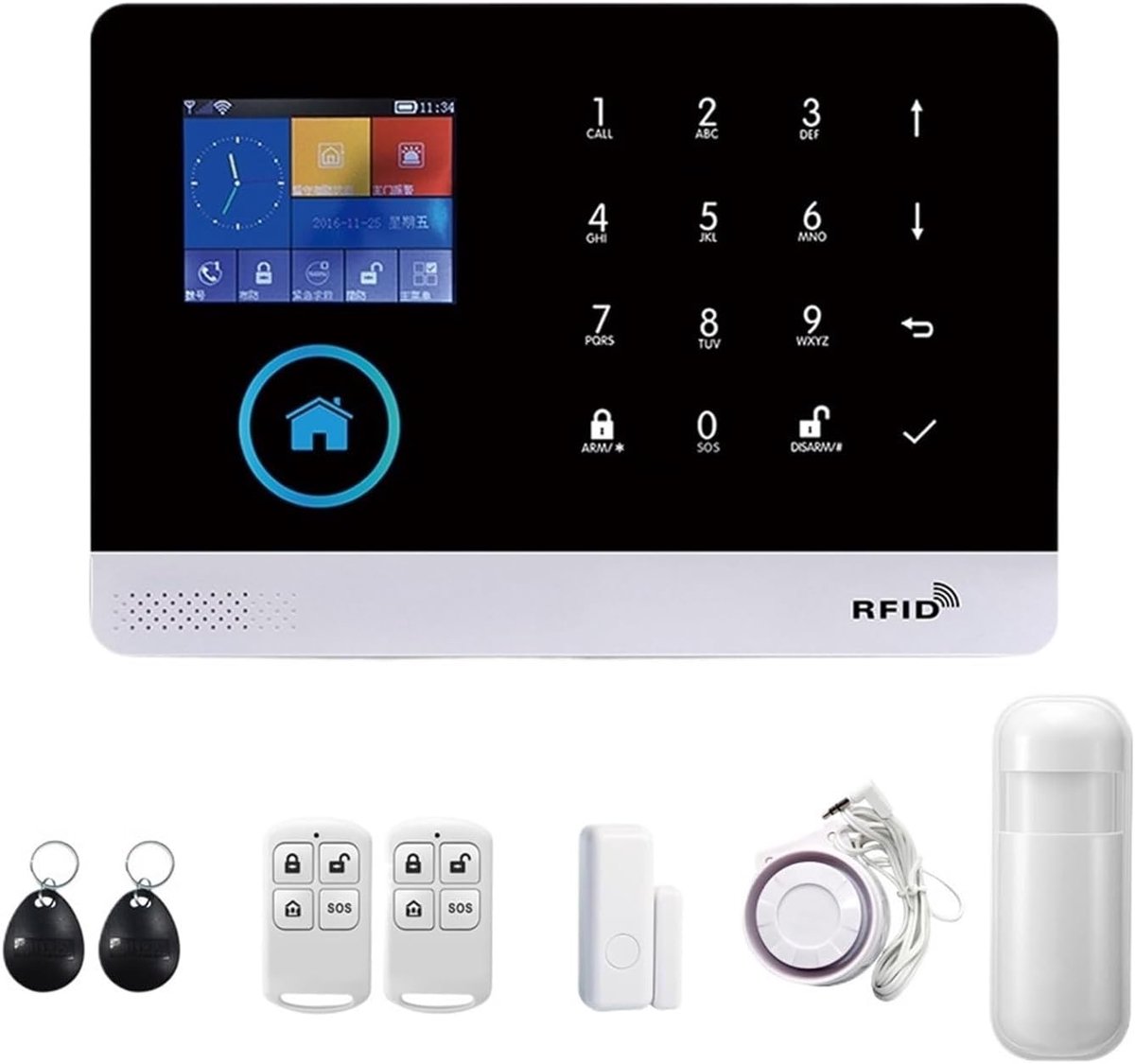 Thuis Alarmsysteem - Slimme Bewaking - Veiligheid Thuis - App Bediening - 185mm - Wit