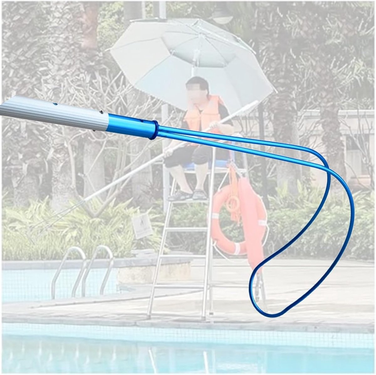 Veiligheidsreddingshaak - Telescopische paal - Noodhulp water - Verstelbare lengte - 2/3 secties - Zilverkleurig