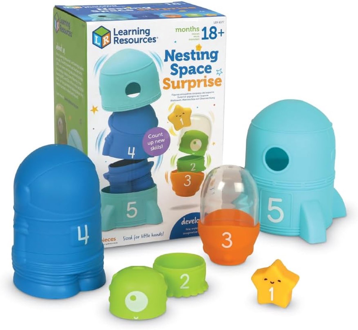 Ruimte Speelgoed - Stapelset - Ontwikkeling Peuters - Met Verrassing - 9 Delen - Multicolor