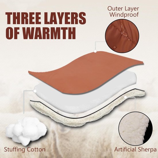 Universele Voetenzak - Baby Voetenzak - Winterse Wandelingen - Dubbellaags Verdikt - 100 cm - Bruin van Universele — afbeelding 2