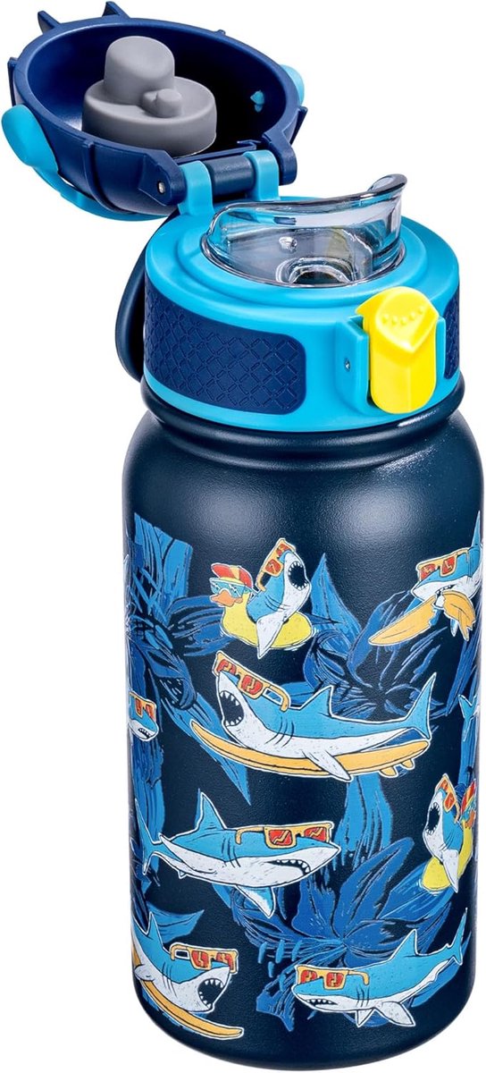 Kinder Drinkfles - Thermosfles Isolerend - Drinken Warm Houden - Dubbelwandig Vacuüm - 350 ml - Muisgrijs