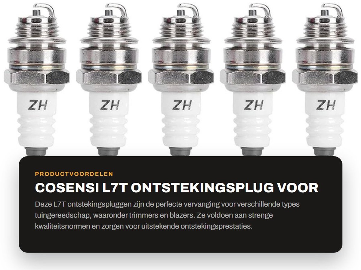 Dailygoods - L7T Ontstekingsplug voor Tuingereedschap (5 stuks)