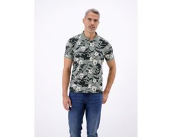 LERROS Poloshirt met bloemenprint van 100% katoen , Maat: L , Kleur: STORM GREY , 100% katoen